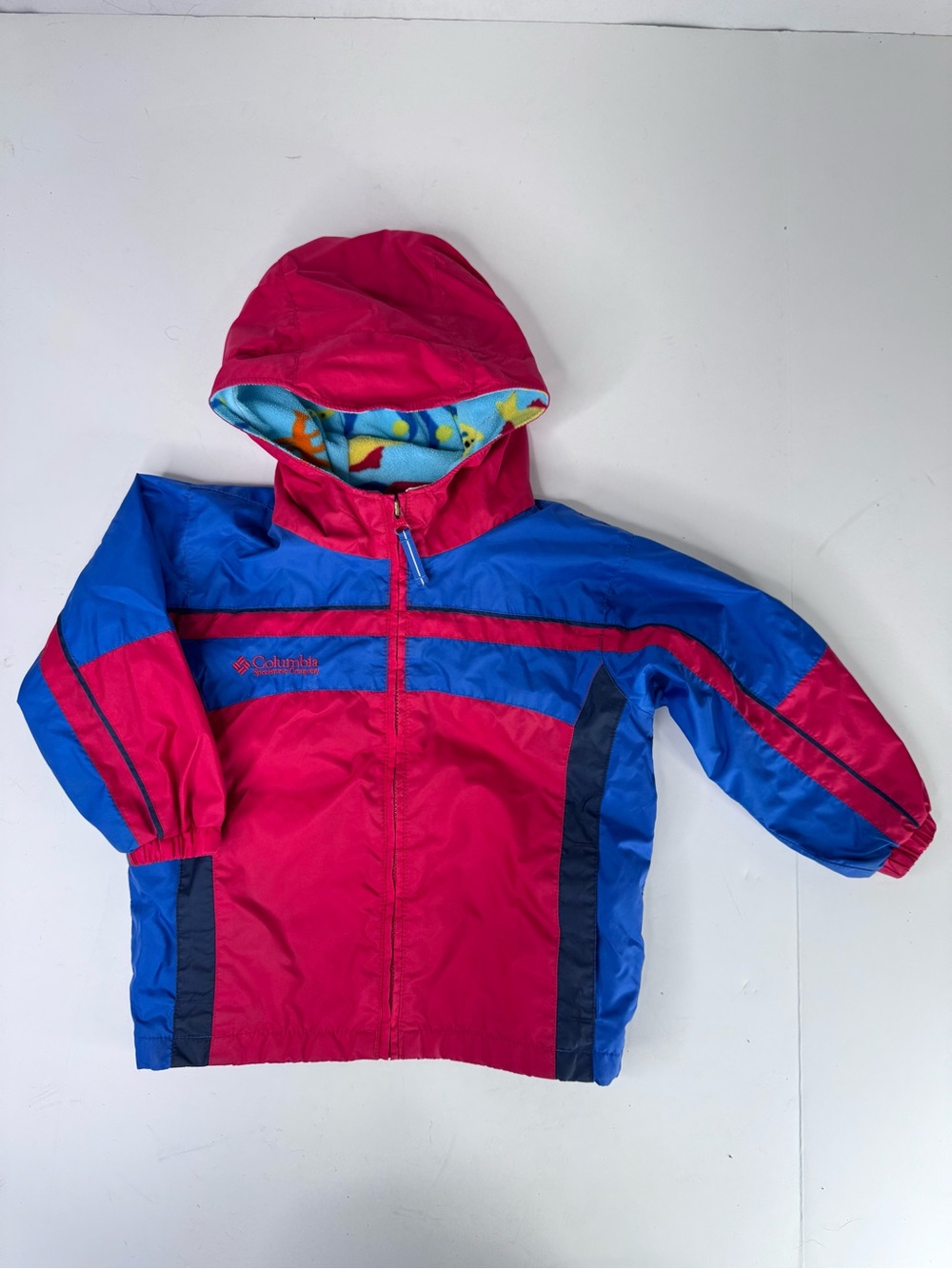 Columbia Kids Colorblock Hooded Jacket - Red & Blue size 3T